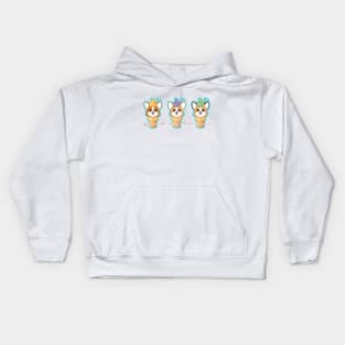 Corgi Ice Cream Trio Kids Hoodie